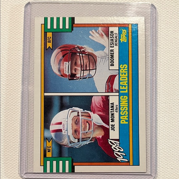 1990 Topps (RC) Junior Seau & Passing Leaders Montana/Esiason DISCLAIMER cards - Picture 5 of 7